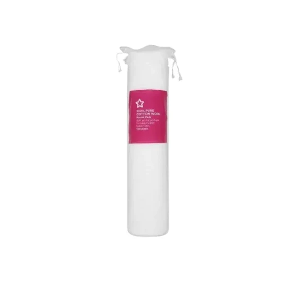100% Pure Cotton Wool Pads 100 Round Pads