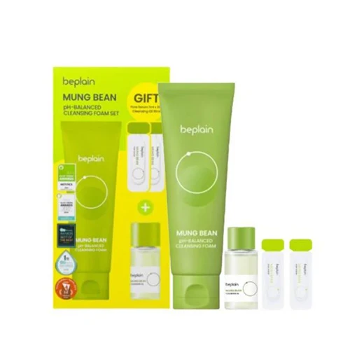 Beplain Mung Bean pH-Balanced Cleansing Foam - 80ml (Gift Pore Serum 1ml*2EA + Cleansing Oil 10ml)