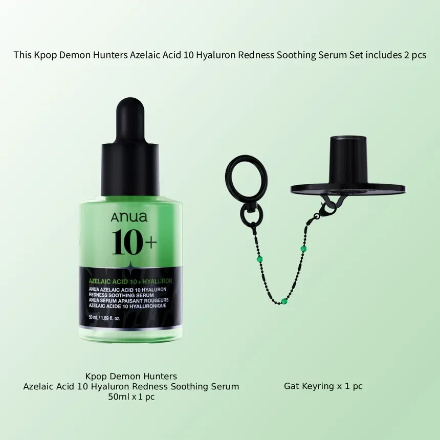 Anua Kpop Demon Hunters Azelaic Acid 10 Hyaluron Redness Soothing Serum Set 50ml - 2