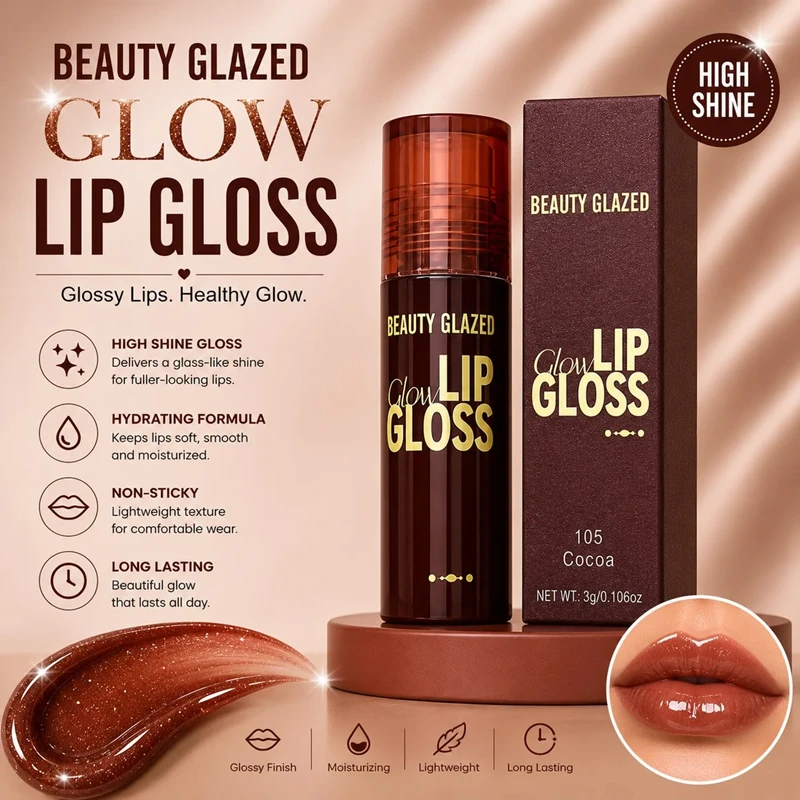 Beauty Glazed Glow Lip Gloss - 3g - 5