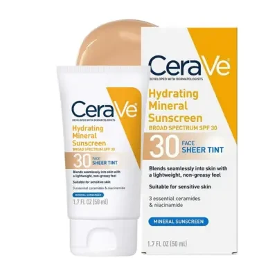 CeraVe Hydrating Mineral Sunscreen SPF 30 Face Sheer Tint 50ml