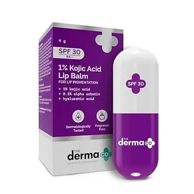 The Derma Co 1% Kojic Acid Lip Balm With Alpha Arbutin & Hyaluronic Acid 4g