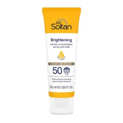 Boots Soltan Brightening Protect & Moisturise Facial Suncare Cream with Vitamin C SPF50+ 50ml