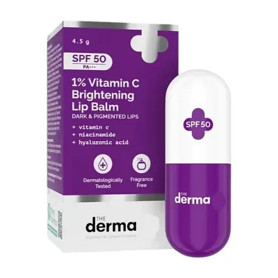 The Derma Co 1% Vitamin C Brightening Lip Balm with SPF50 PA+++ 4.5g
