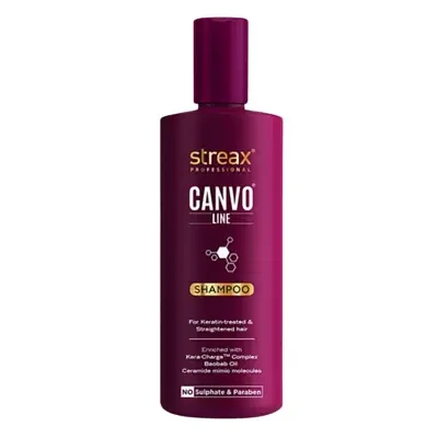 Streax Professional Canvo Line Shampoo Keratin-Treated & Straightened Hair 300ml
