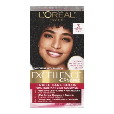 L'Oréal Paris Excellence Creme Permanent Hair Color 3 Natural Black