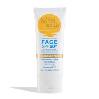 Bondi Sands Sunscreen Lotion SPF 50+ for Face Fragrance Free 75ml