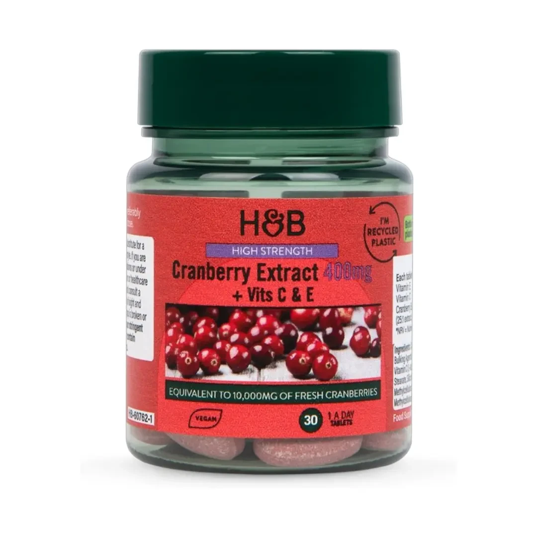 Holland & Barrett High Strength Cranberry Extract 400mg + Vits C & E 30Tablets