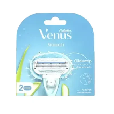 Gillette Venus Smooth, protective glidestrip with aloe vera extracts 2 Cartridges