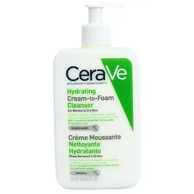 CeraVe Hydrating Cream-to-Foam Cleanser 473ml