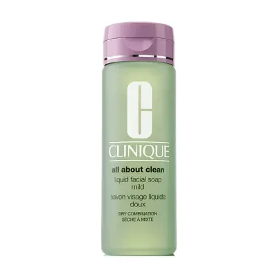 Clinique All About Clean Liquid Facial Soap Mild for Dry Combination Skin 6.7 oz / 200ml
