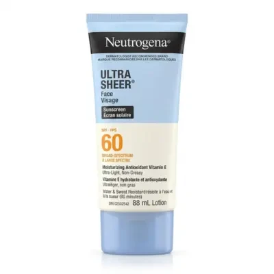 Neutrogena Ultra Sheer Face Sunscreen Lotion SPF+FPS 60 88ml
