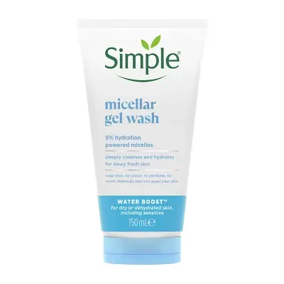 Simple Water Boost Micellar Facial Gel Wash For Dry Or Dehydrated skin 150ml
