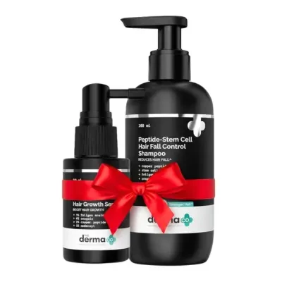 The Derma Co Peptide Stem Cell Hair Fall Control Shampoo & 20% Actives Hair Growth Serum Value Set
