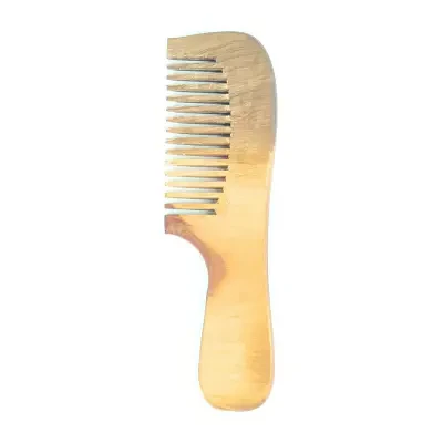 Natural Wooden Hair Comb With Plain Handle