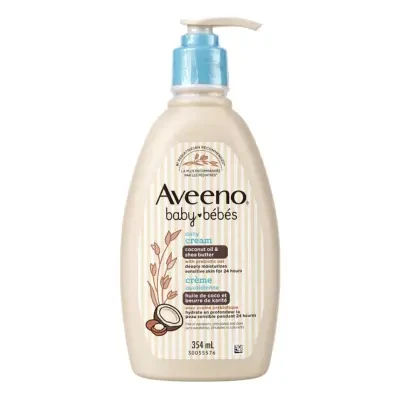 Aveeno Baby Daily Moisturizing Cream with prebiotic oat, coconut oil, and shea butter 354ml