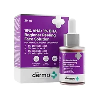 The Derma Co 15% AHA + 1% BHA Beginner Face Peeling Solution 30ml