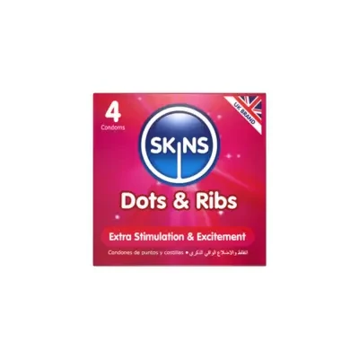 SKINS Dots & Ribs Premium Condoms 4 Piece