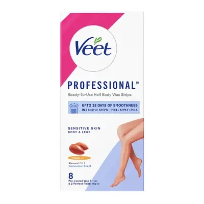 Veet Professional Ready To Use Half Body Wax Strips For Sensitive Skin