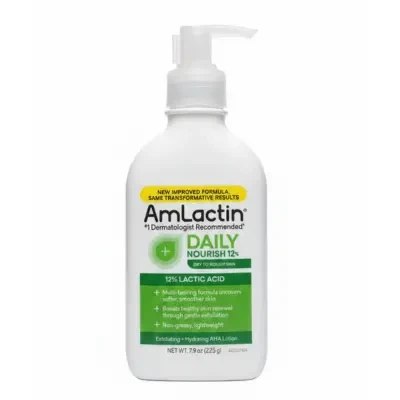 AmLactin Daily Nourish Lotion with 12% Lactic Acid Exfoliating & Hydrating Lotion 225g