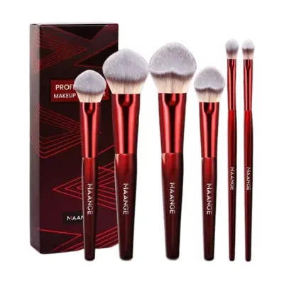 MAANGE 6Pcs Heart Shaped Professional Makeup Brush Set