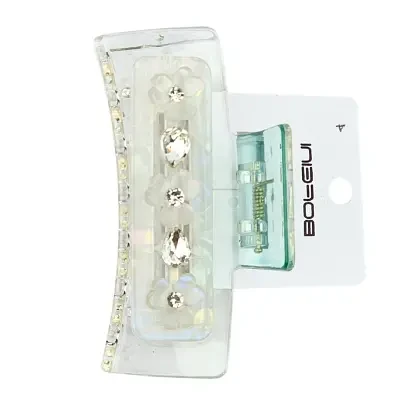 Premium Floral & Stone Work Punch Clip - Sea Green