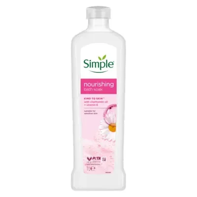 Simple Kind to Skin Nourishing Bath Soak with Chamomile Oil & Vitamin E 1L