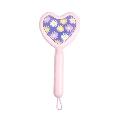 Heart Shaped Floral Hair Brush Light Purple