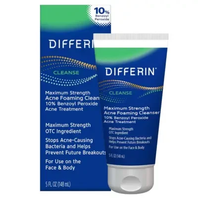 Differin® Maximum Strength Acne Foaming Cleanser With 10% Benzoyl Peroxide For Acne Treatment 148ml