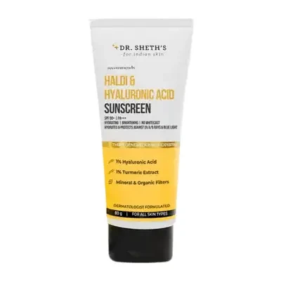 Dr. Sheth's Haldi & Hyaluronic Acid Sunscreen SPF50 PA+++ 50g