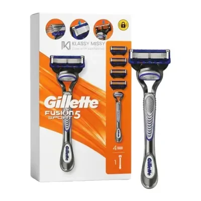 Gillette Fusion5 Sport Razor with 4 Refills
