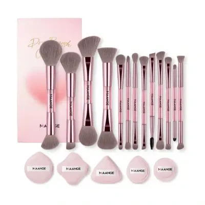 MAANGE 18pcs Pro Brush Collection - Pink