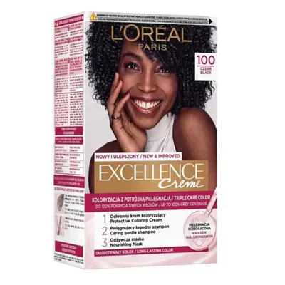 L'Oréal Paris New & Improved Excellence  Creme permanent hair dye 100 Black