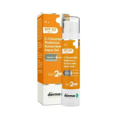 The Derma Co C-Cinamide Radiance Sunscreen Aqua Gel with SPF 50 & PA++++   50g