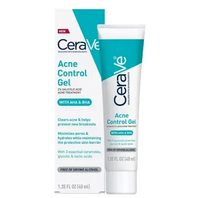 CeraVe Acne Control Gel with AHA & BHA For Acne Prone Skin 40ml