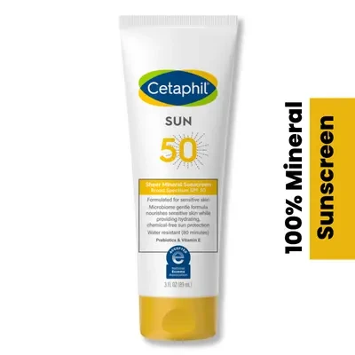 Cetaphil Sheer Mineral Sunscreen Broad Spectrum SPF 50 For Sensitive Skin 89ml