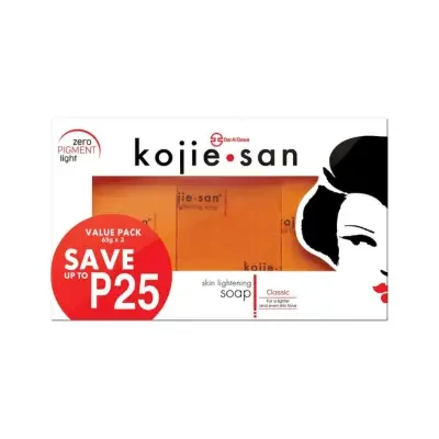 Kojie San Skin Lightening Kojic Acid Soap 3x 65g (Pack of 3)