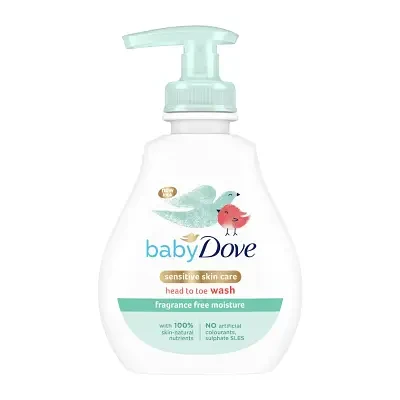 Dove Baby Sensitive Skin Care Fragrance Free Moisture Head to Toe Wash 200ml