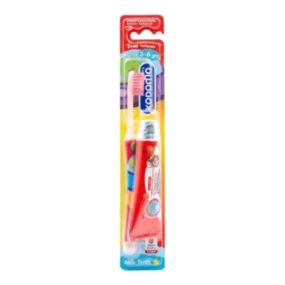 Kodomo Professional Children Milk Teeth Multi Colour Toothbrush for 3 to 6 Years with Free Toothpaste
