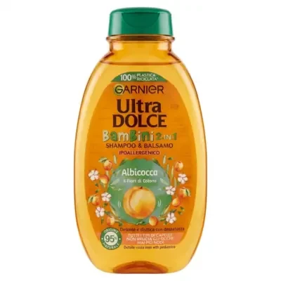 Garnier Ultra Dolce Bambini 2-in-1 Apricot and Cotton Flower Scented Children's Shampoo and Conditioner 250ml