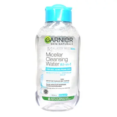 GARNIER Skin Naturals Micellar Cleansing Water All-in-1 Waterproof For Oily , Acne Prone Skin 125ml