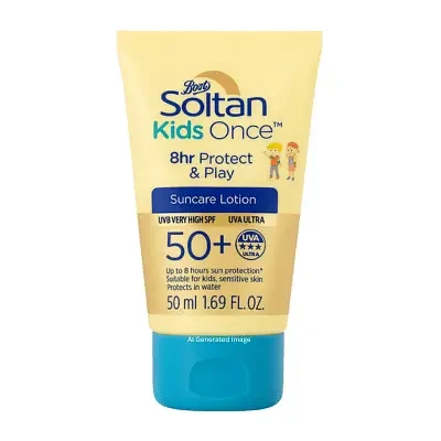 Boots Soltan Kids Once 8hr Protect & Play Suncare Lotion SPF50+ 50ml