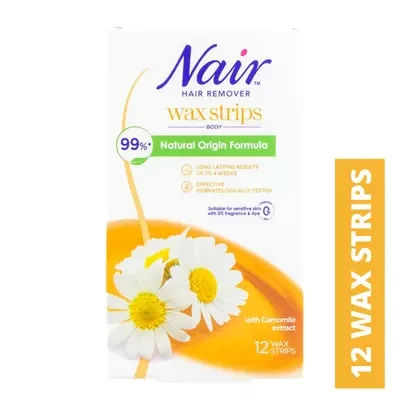 Nair Facial Wax Strips For Face With Camomile Extract 12 Wax Strips
