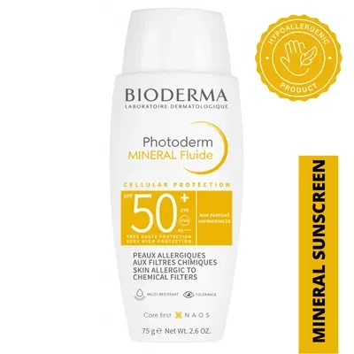 Bioderma Photoderm Mineral Fluide SPF 50+ Ultra-Light Mineral Sunscreen For Allergic Skin 75g