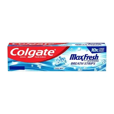 Colgate MaxFresh with Whitening Breath Strips Cool Mint Toothpaste 206g
