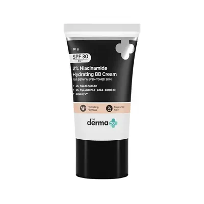 The Derma Co 2% Niacinamide Hydrating BB Cream with 1% Hyaluronic Acid Complex & Aquaxyl™  30g | 01 - Ivory