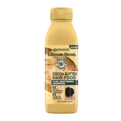 Garnier Ultimate Blends Cocoa Butter Hair Food Shampoo for Dry, Curly Hair 350ml