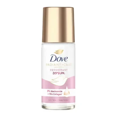 Dove Radiant + Care Deodorant Serum Roll On with 3% Niacinamide + 10X Collagen 45ml