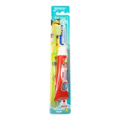 Kodomo Professional Children Permanent Teeth Multi Colour Toothbrush for 6 Years+  with Free Toothpaste