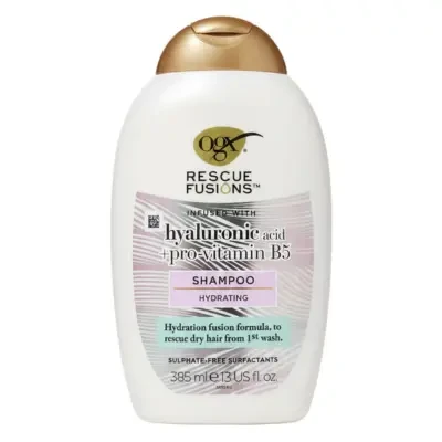 OGX Rescue Fusions Hyaluronic Acid + Pro-Vitamin B5 Hydrating Shampoo 385ml